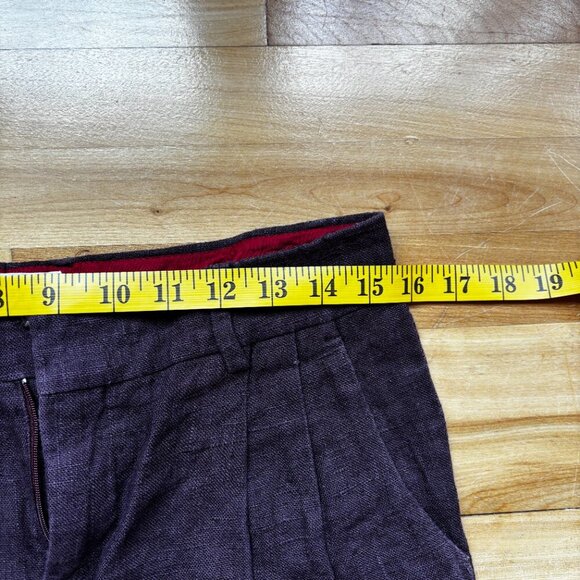 ETRO Women's Burgundy Linen Straight-Leg Pants – IT 42 - Picture 2 of 11